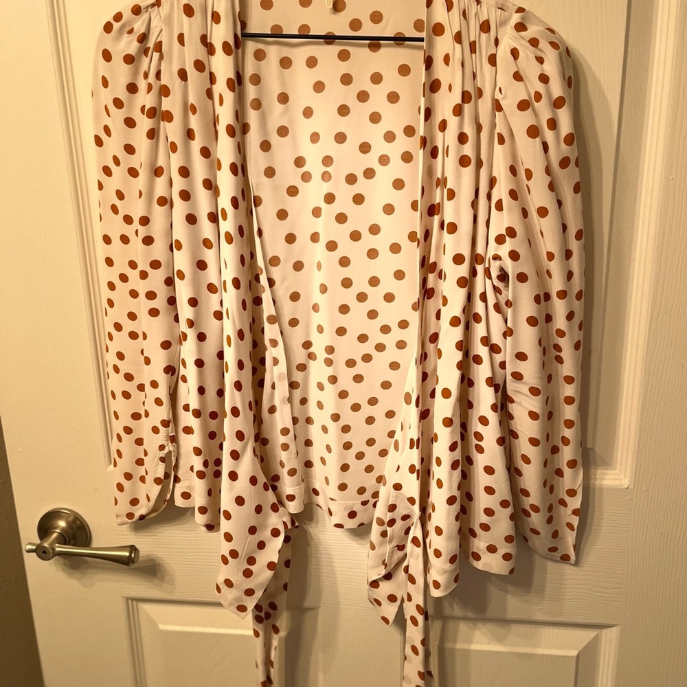 maje Polka Dot Wrap Blouse